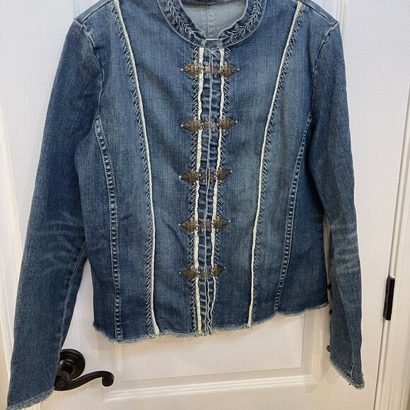 Reba Denim Jean Jacket Sz L - Picture 1 of 12